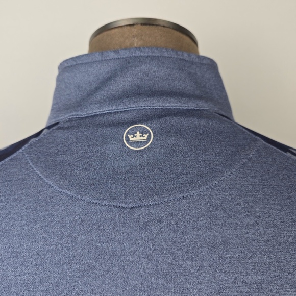 Peter Millar Perth Performance Quarter-Zip Pullover Camo Sleeves Size XL- Blue - Picture 3 of 10